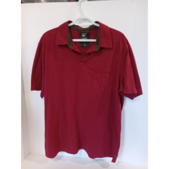 REI Co Op Mens Size L Polo Shirt Short Sleeve Organic Cotton Maroon Hiking Camp - Picture 1 of 8